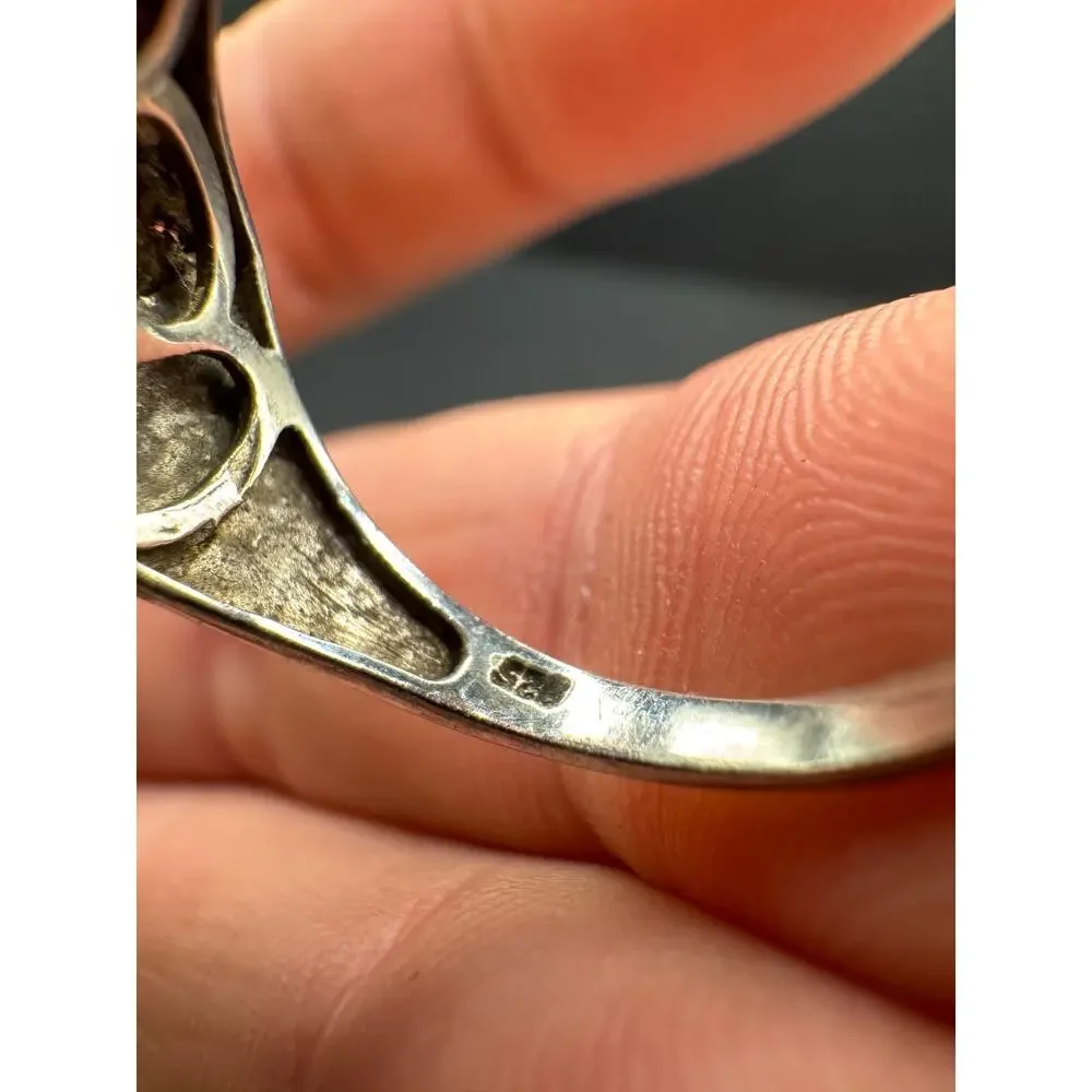 Chuck Clemency STS Sterling Silver 925 Rhodolite Garnet Cocktail Ring Sz 9